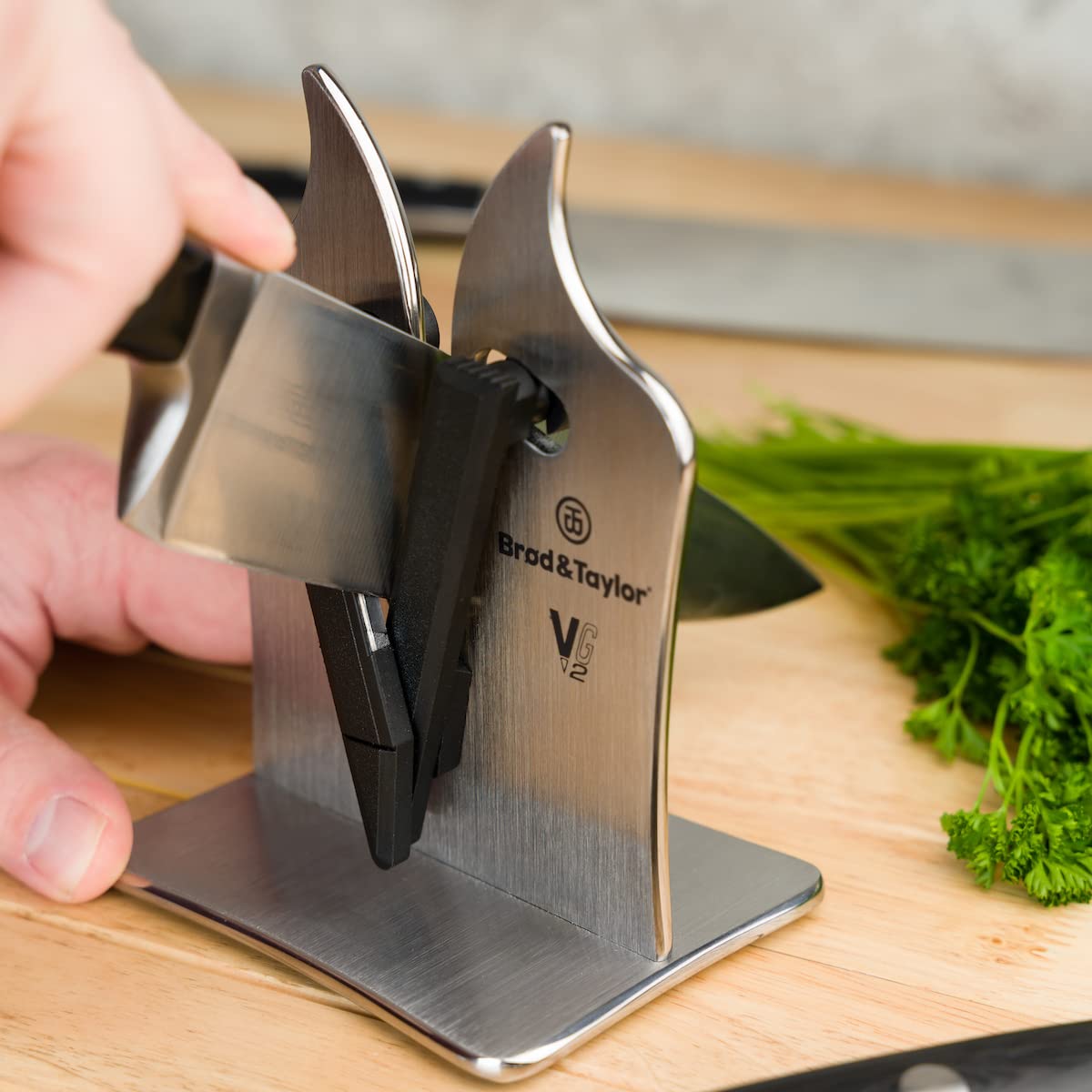 Brod & Taylor VG2 Professional Knife Sharpener | 3-Action Tungsten Carbide (Stainless Steel)