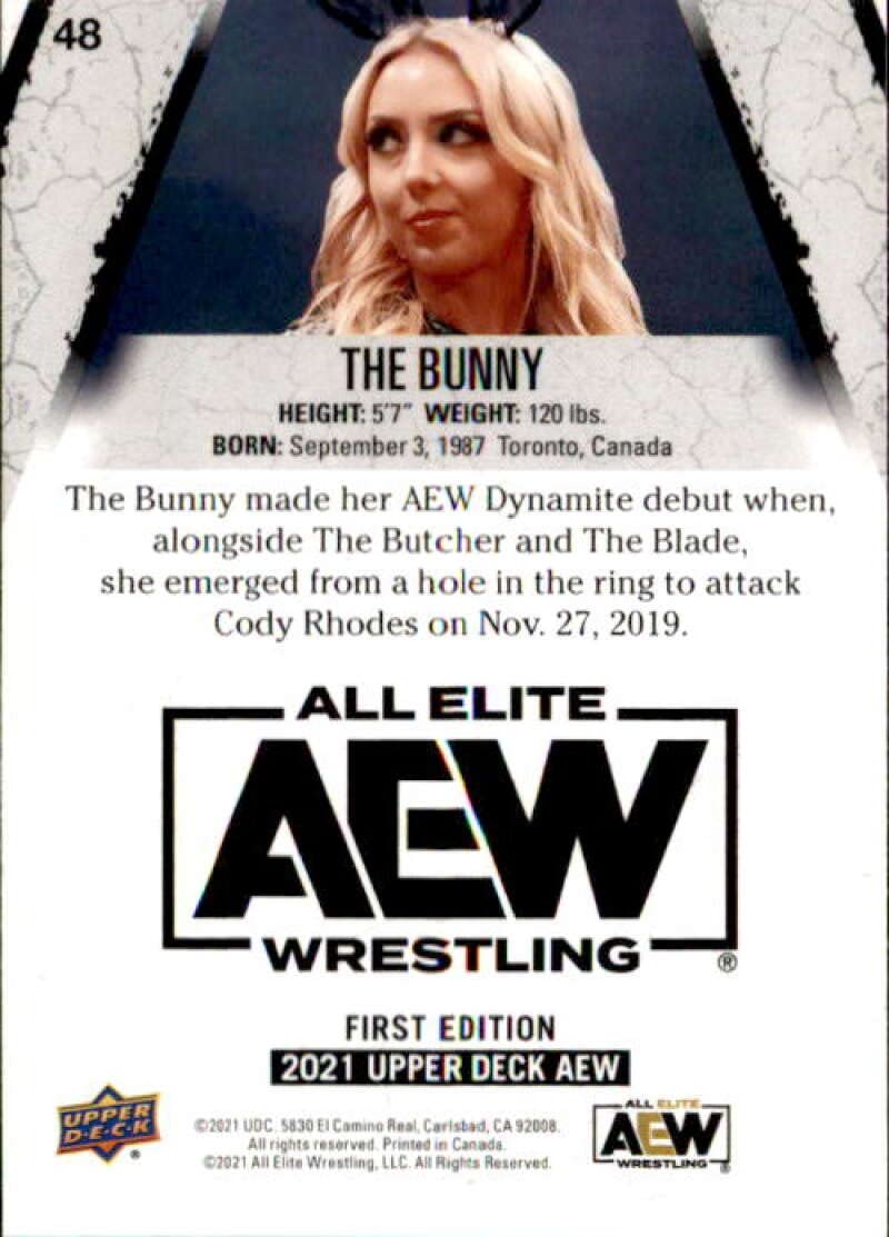 2021 Upper Deck All Elite Wrestling AEW #48 The Bunny Official Trading Card