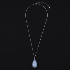 COAI 925 Sterling Silver Teardrop Birthstone Moonstone Crystal Necklace