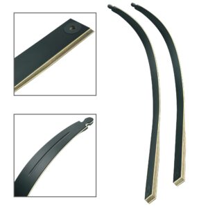 Black Hunter Original Recurve Bow Limbs Replacement, GLURAK 25lb Fiberglass and Bamboo Sheet Laminated Bow Limbs