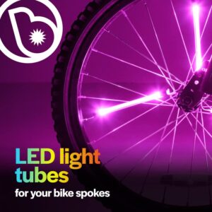 Brightz SpinBrightz Bike Spoke Lights Bike Wheel Lights Bike Spoke Decorations Bike Tire Lights Bicycle Wheel Lights Burning Man Bike Lights Bike Accessories Bike Lights for Riding at Night, Pink