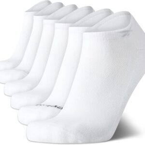 Reebok Men’s Low Cut Socks – 6 Pack Basic Cushion Low Cut No Show Socks for Men - Men's Athletic Socks (Size: 6-12.5), Size 6-12.5, Classic White