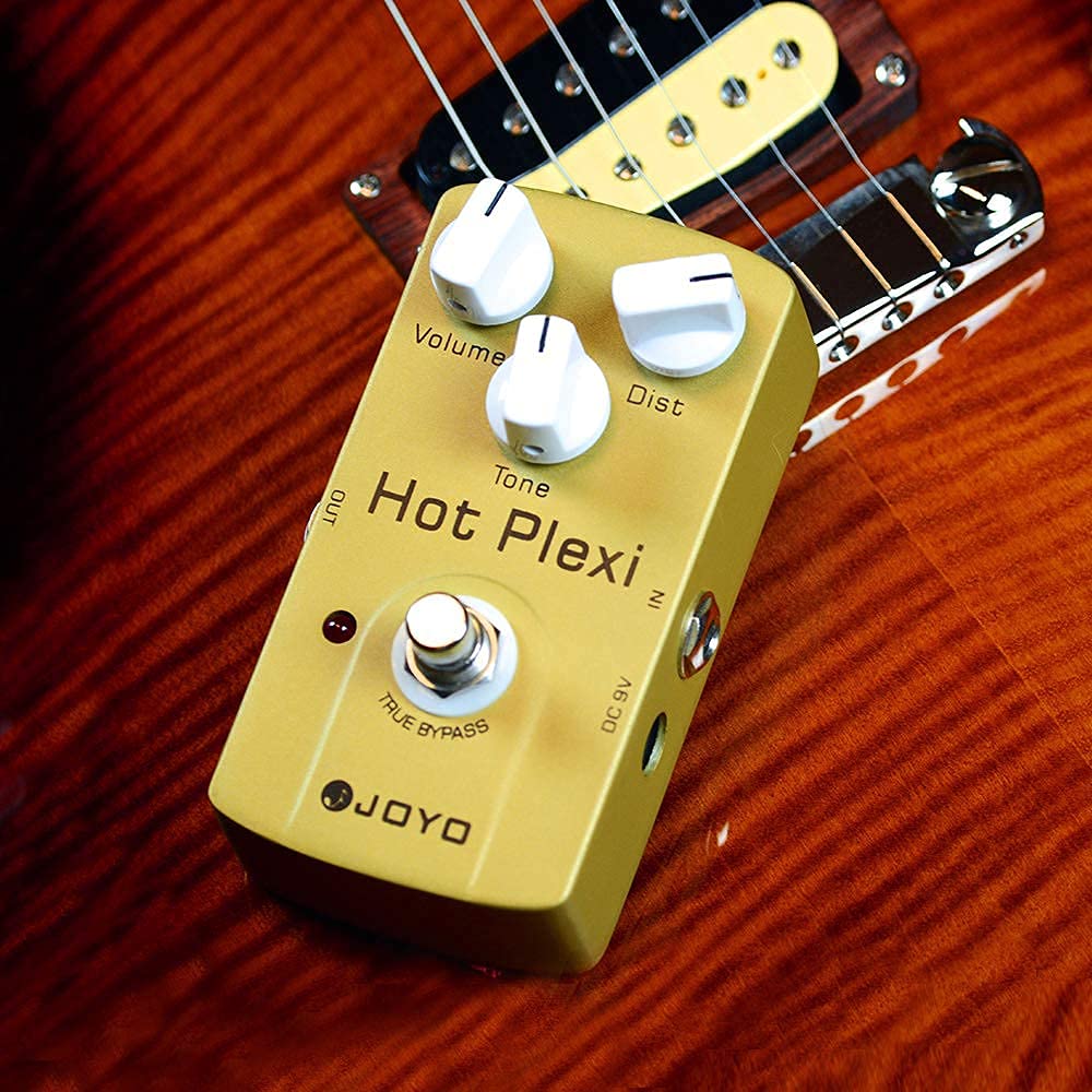 JOYO JF-32 Hot Plexi Distortion Amp Simulation Pedal Bundle with DC 9V Pedal Power Supply (800mA -1A) AC Adapter