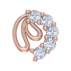 FINEROCK 0.15 Carat Diamond Nose Pin in 18K Rose Gold