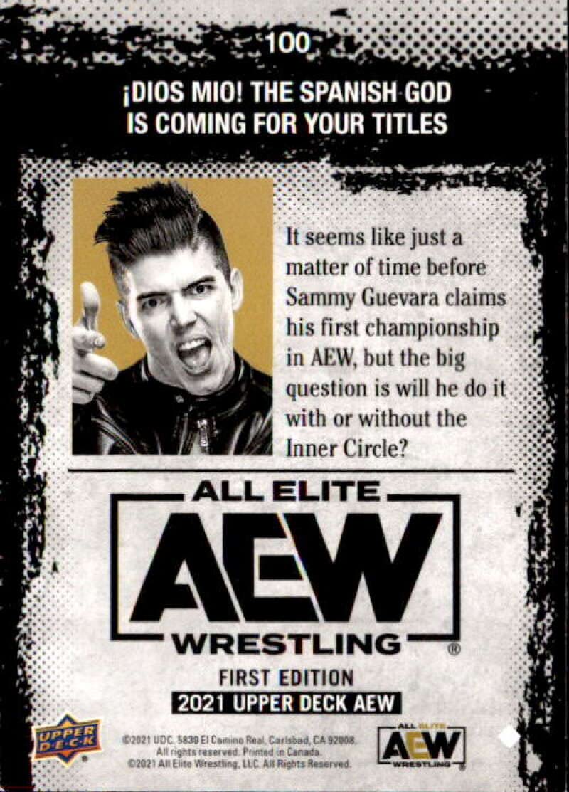 2021 Upper Deck All Elite Wrestling AEW #100 Sammy Guevara Official Trading Card