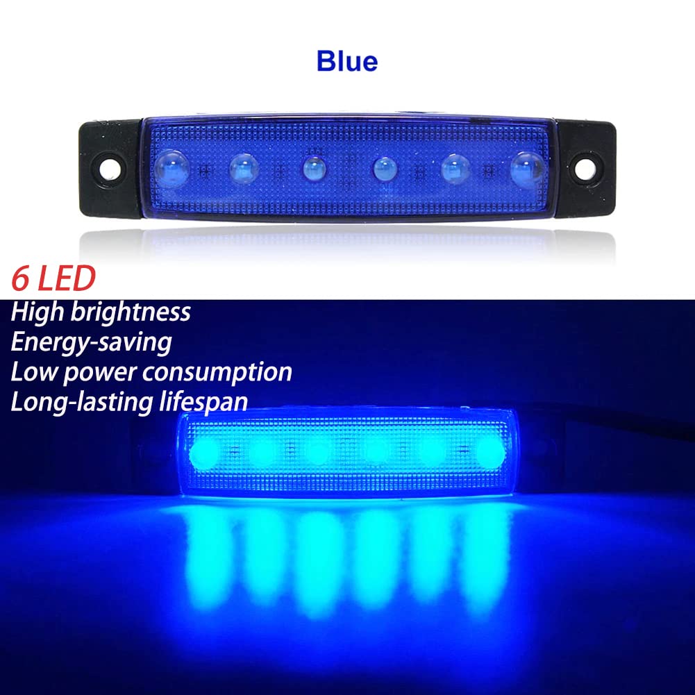 WIMACT LED Boat Interior Lights Marine Boat Lights Courtesy Light Strip Deck Transom Cockpit Navigation Lighting Waterproof 12V for Pontoon Sailboat Kayak (6Pcs) (Blue)