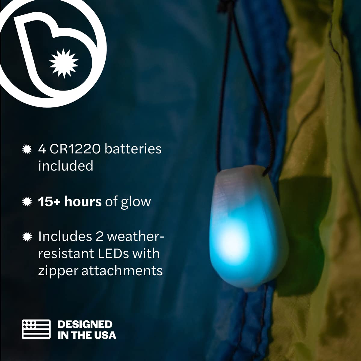 Brightz ZipBrightz LED Zipper Pull Light, 2-Pack - Color Changing Zipper Light - Glow in The Dark Zipper Pulls - Burning Man Lights - Glamping Accessories - LED Zipper Pull Light for Tents, Backpacks