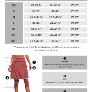 Aurgelmir Women's Knee Length Tennis Golf Skirts with Capri Pants Workout Yoga Skirted Leggings Athletic Skorts Pants Black