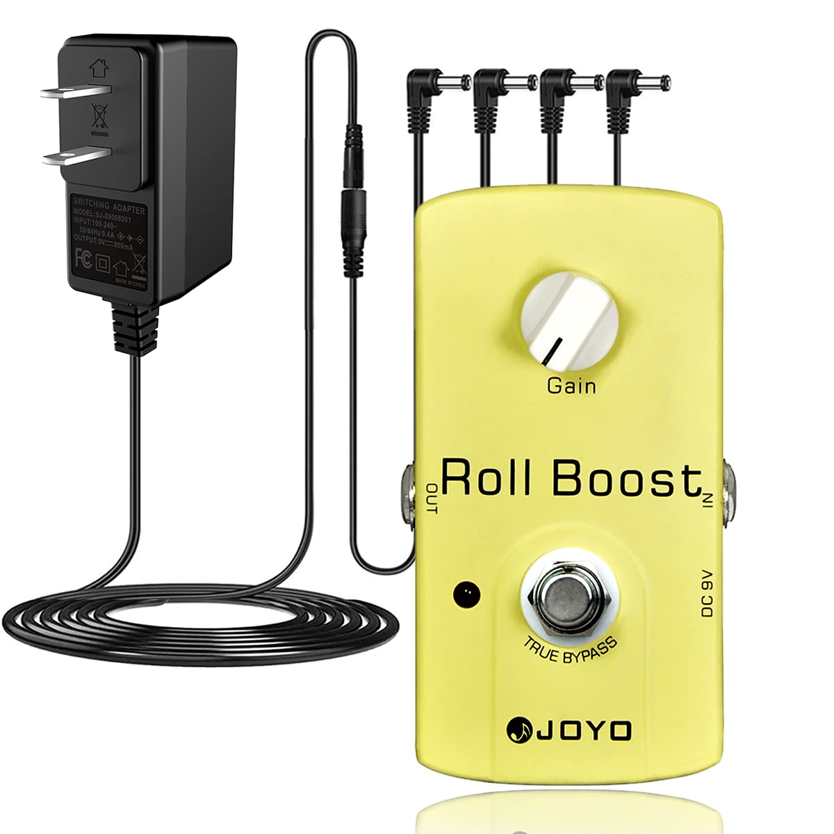 JOYO JF-38 Roll Boost Effect Pedal Bundle with DC 9V Power Supply (800mA -1A) AC Adapter