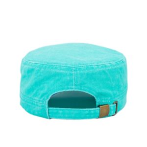 MONOFARBE Washed Cotton Plain Cadet Army Cap Classic Military Hat Men Women Fashion Hat (Turquoise)