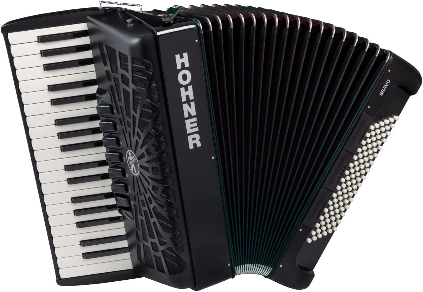 Hohner Bravo III 96 Chromatic Piano Key Accordion - Jet Black