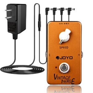 joyo jf-06 vintage phase pedal bundle with dc 9v pedal power supply (800ma -1a) ac adapter