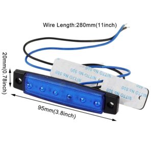 WIMACT LED Boat Interior Lights Marine Boat Lights Courtesy Light Strip Deck Transom Cockpit Navigation Lighting Waterproof 12V for Pontoon Sailboat Kayak (6Pcs) (Blue)