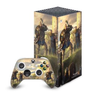 head case designs officially licensed assassin's creed female eivor raid leader valhalla key art vinyl sticker gaming skin decal cover compatible with xbox series x console and controller bundle