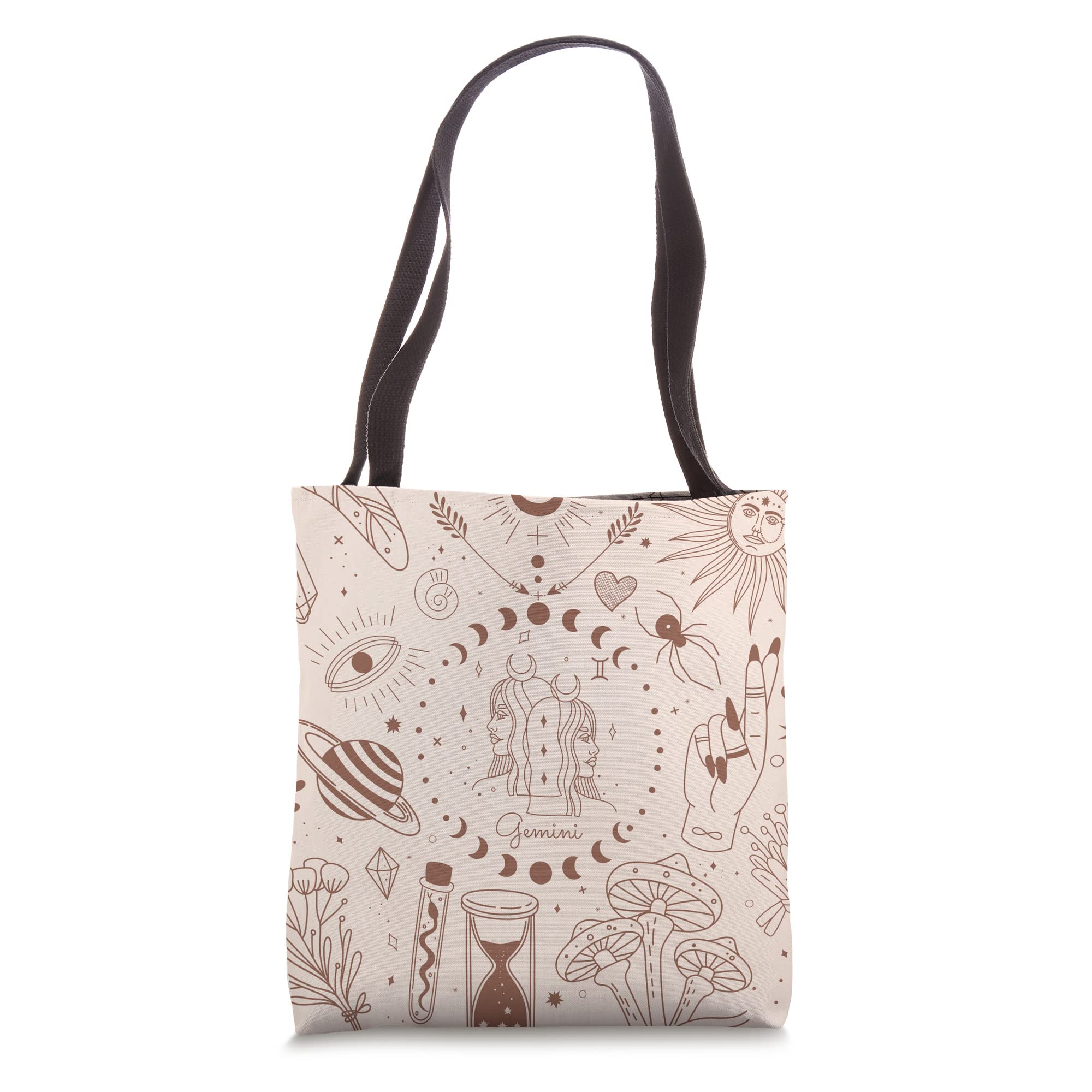 Galaxy Moon Phases Celestial Aesthetic Zodiac Sign Gemini Tote Bag