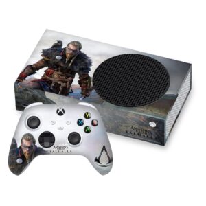 Head Case Designs Officially Licensed Assassin's Creed Male Eivor 2 Valhalla Key Art Matte Vinyl Sticker Gaming Skin Decal Cover Compatible with Xbox Series S Console and Controller Bundle