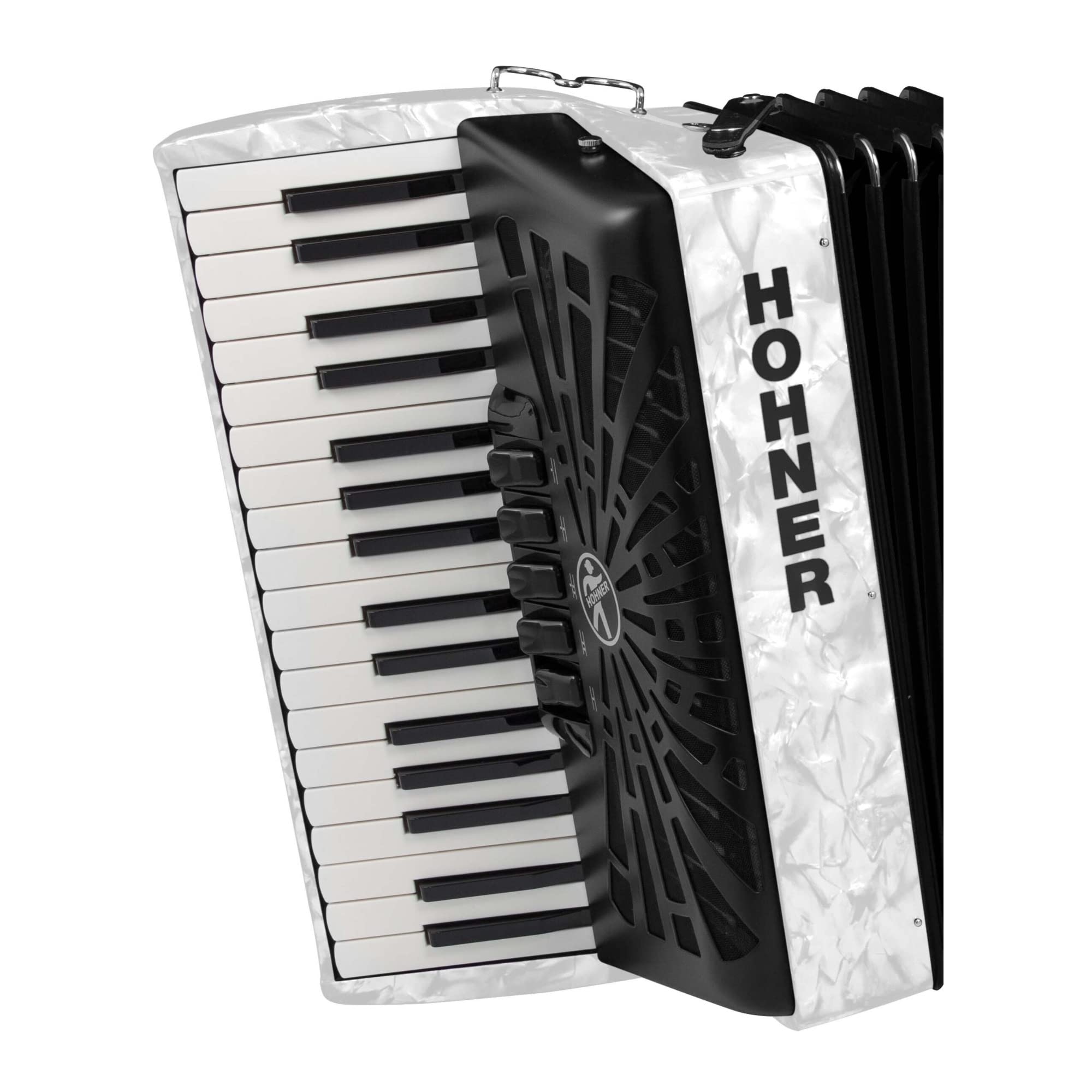 Hohner Bravo III 72 Chromatic Piano Key Accordion - Pearl White