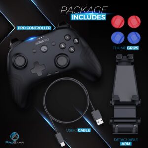 ProGAMR Bluetooth Controller for Gaming - Rechargeable with Detachable Phone Clip, Compatible with Windows, Android, PC