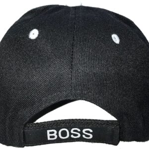 I'm The BOSS Baseball Cap Hat | 3D Embroidery | Sandwich Bill | Adjustable Closure (Black)