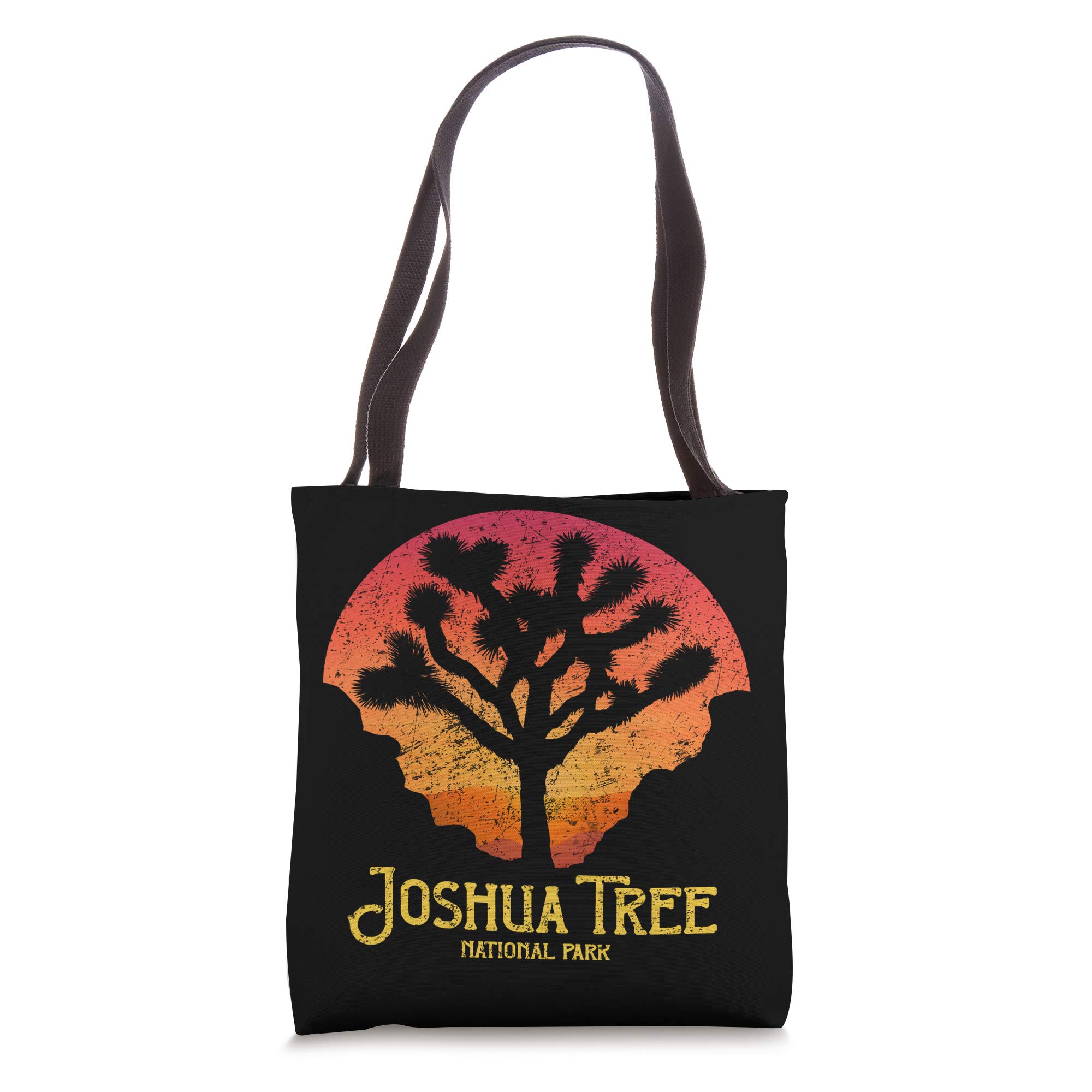 Vintage Joshua Tree Desert Scene T-Shirt Camping Vacation Tote Bag