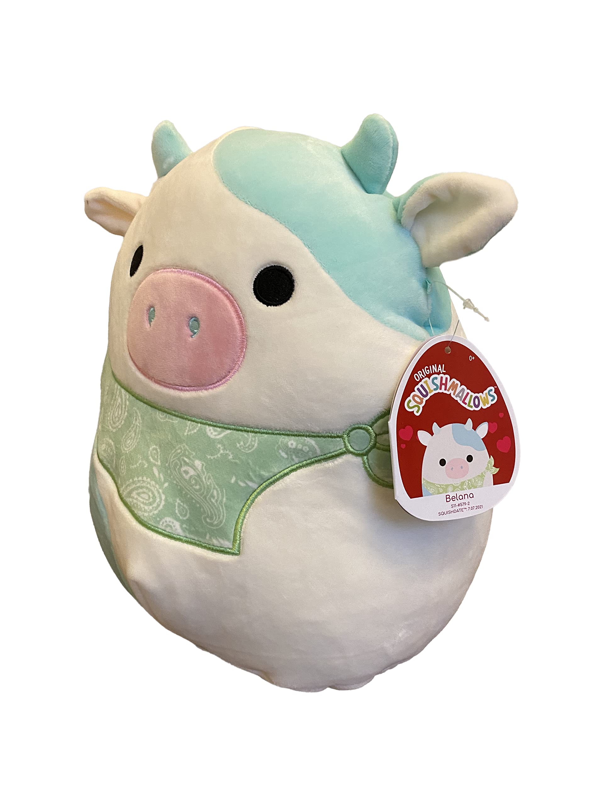 Squishmallows Official Kellytoy Plush 11 Inch (Belana The Cow)