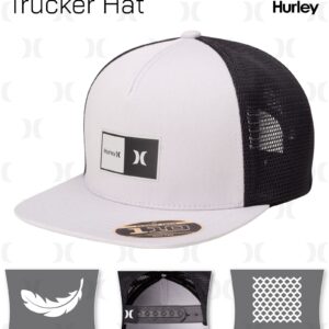 Hurley Mens Caps - Flat Brim Snapback Baseball Cap Standard Trucker Hats for Men, Size One Size, Wolf Grey