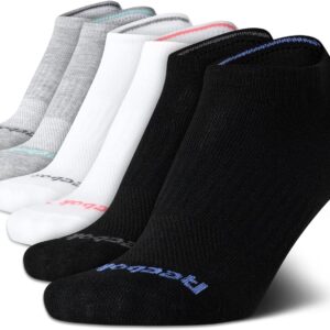 Reebok Women's Athletic Socks - Performance Low Cut Socks (6 Pack), Size 4-10, White/Black/Grey