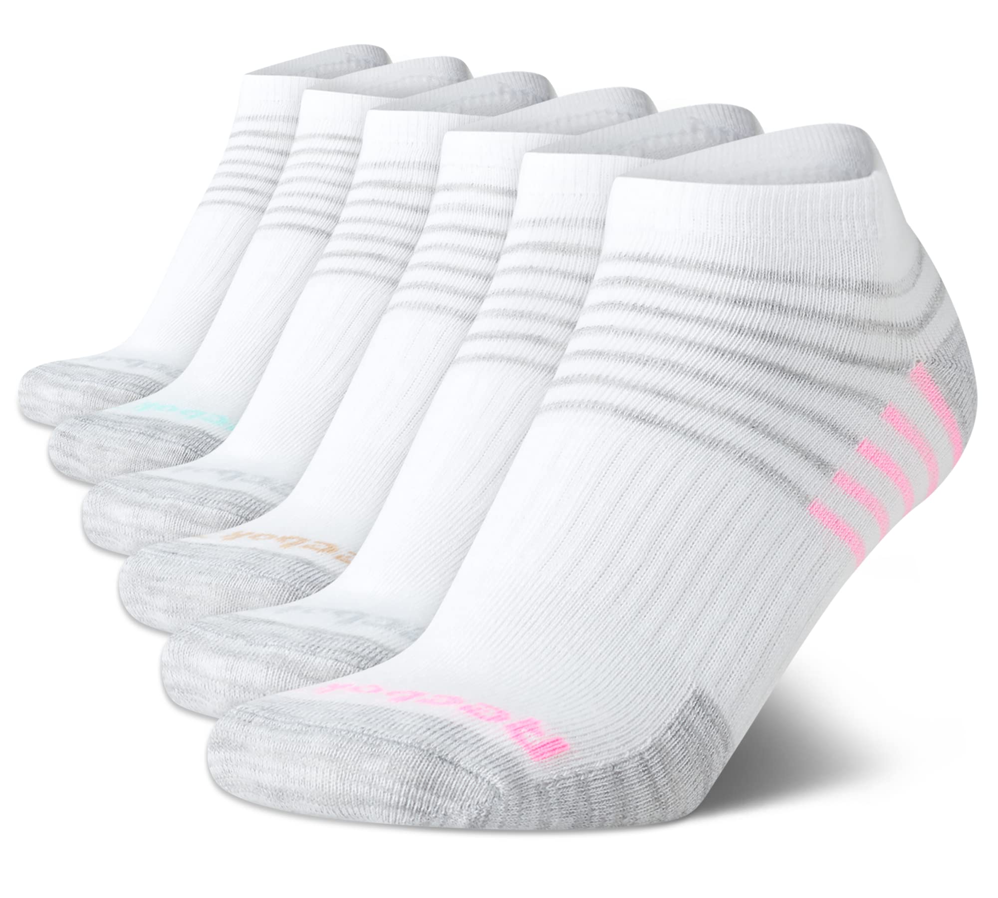 Reebok Women's Athletic Socks - Performance Low Cut Socks (6 Pack), Size 4-10, White Multi