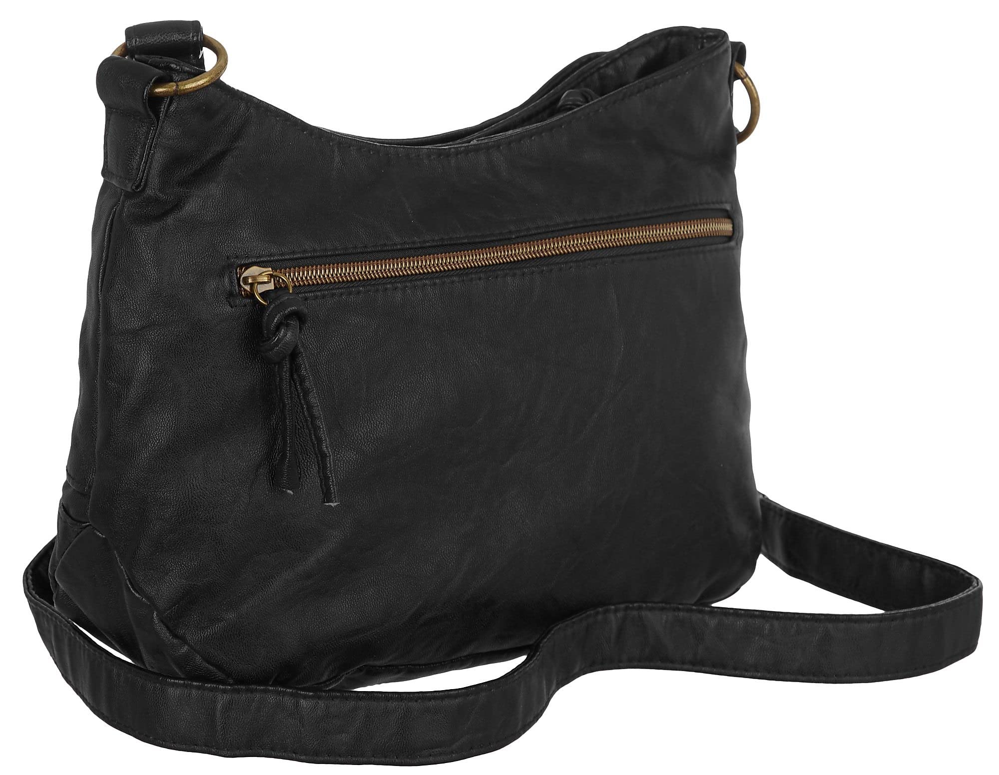 Stone Mountain Boat Shoulder Hobo Handbag One Size Black