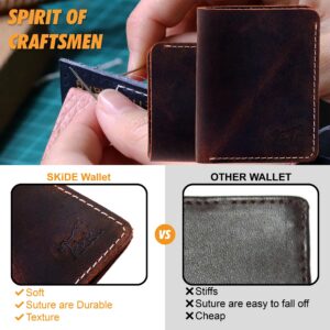 SKiDE Hunter Slim Wallet | Minimalist Wallet & Small Wallet for Men | Card holder for Men & Women | Card Holder wallet | (Brandy)