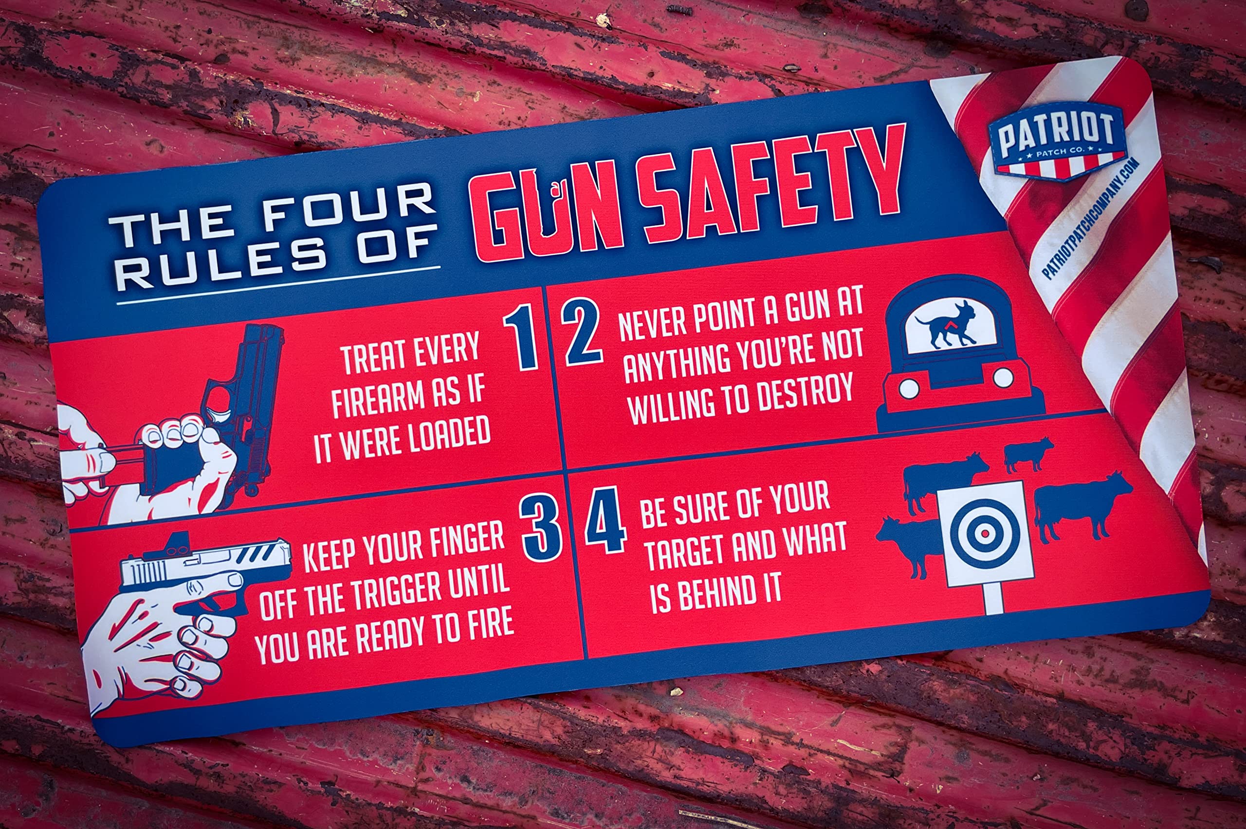 Patriot Patch Co. - 4 Rules of Gun Safety - Cleaning Mat