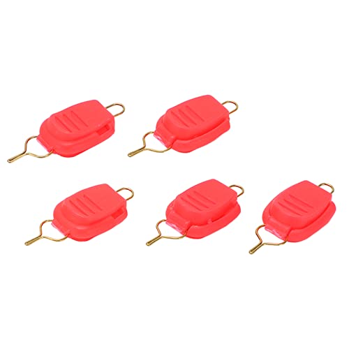 VBESTLIFE 5Pcs Fishing Line Stopper Lightweight Portable Fishing Line Holder Buckle for Drop Wheels Fishing Wire Keeper(Red) Other Fishing Tools and Accessories