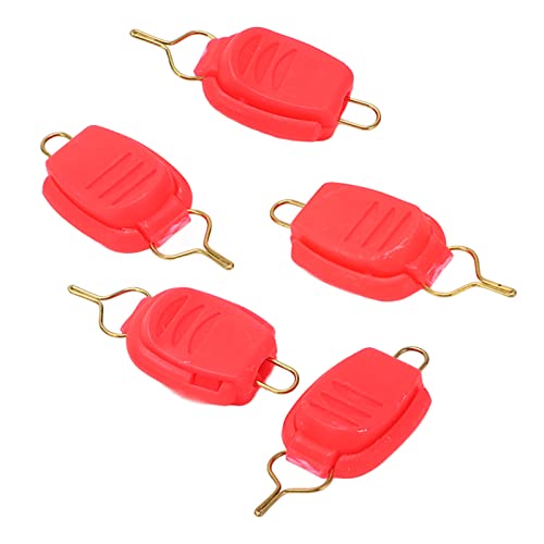 VBESTLIFE 5Pcs Fishing Line Stopper Lightweight Portable Fishing Line Holder Buckle for Drop Wheels Fishing Wire Keeper(Red) Other Fishing Tools and Accessories