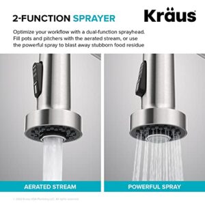 KRAUS Bolden Touchless Sensor Commercial Style 2-Function Single Handle Pull-Down Kitchen Faucet in Spot-Free Antique Champagne Bronze, KSF-1610SFACB