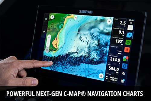 Simrad NSX 3007 - Chartplotter Fish Finder with Active Imaging 3-in-1 Transducer and C-MAP Discover X Charts, Black