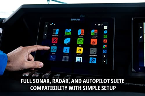 Simrad NSX 3007 - Chartplotter Fish Finder with Active Imaging 3-in-1 Transducer and C-MAP Discover X Charts, Black