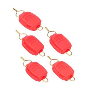 VBESTLIFE 5Pcs Fishing Line Stopper Lightweight Portable Fishing Line Holder Buckle for Drop Wheels Fishing Wire Keeper(Red) Other Fishing Tools and Accessories