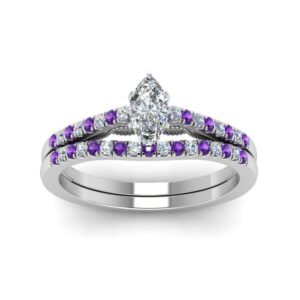 Jewelryonclick View In Different Color Sterling silver Natural Amethyst Marquise Shape Stone purple Color Birthstone Daily wear Wedding Prong Setting Ring in Size 10