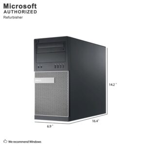 Dell Optiplex High Performance Desktop Computer Tower, Intel Quad Core i7 Processor up to 3.8GHz, 16GB RAM, 512GB SSD, DVD, WiFi, VGA, DP, Windows 10 Pro 64 Bit-Multi-Language En/Sp/Fr(Renewed)