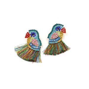 Parrot Earrings for Women, Bird Parrot Tassel Earrings for Womens, Rhinestone Parrot Dangle Earrings Hypoallergenic, Cubic Zirconia Parrot Drop Earrings, Parrot Jewelry -s Funny Earrings