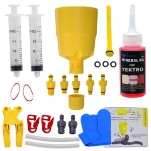 CYCOBYCO Bleed Kit for TEKTRO-TRP Hydraulic Disc Brakes I Bicycle Brakes Service Kit I Bleed Set with Hydraulic Mineral Oil for Disc Brake Perfect Bleeding of The Bicycle Brake