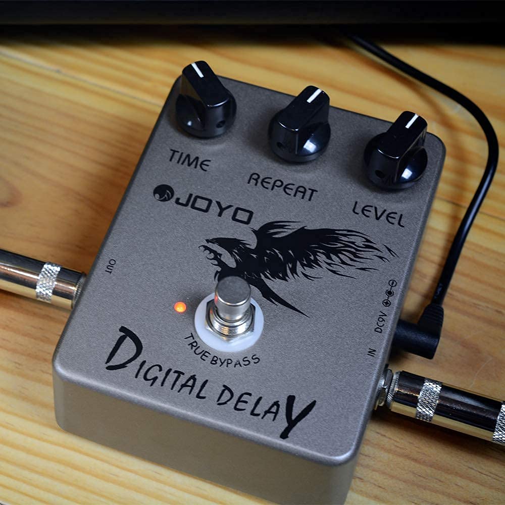 JOYO JF-08 Digital Delay Pedal Bundle with DC 9V Pedal Power Supply (800mA -1A) AC Adapter