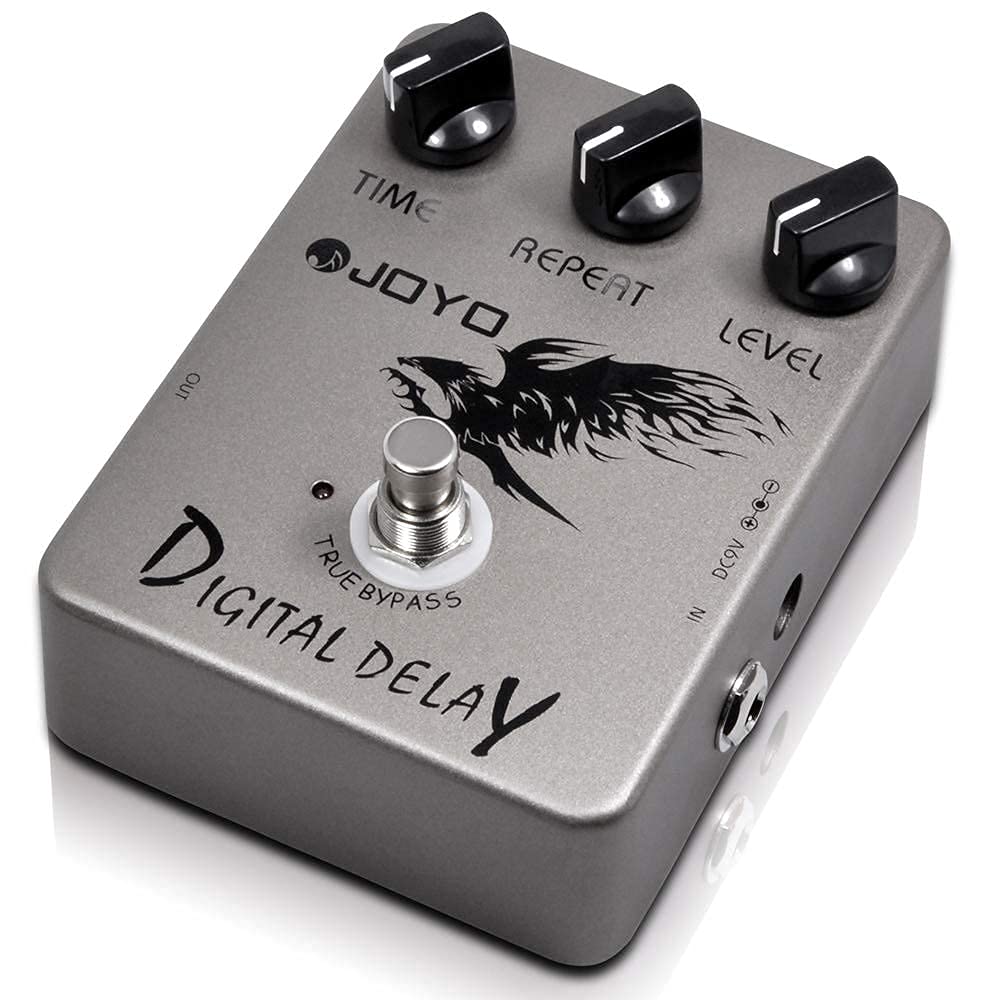 JOYO JF-08 Digital Delay Pedal Bundle with DC 9V Pedal Power Supply (800mA -1A) AC Adapter