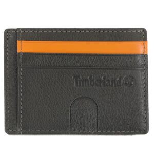 Timberland Men's Slim Leather Front Pocket Credit Holder Wallet, Olive (Blix Card Case), One Size