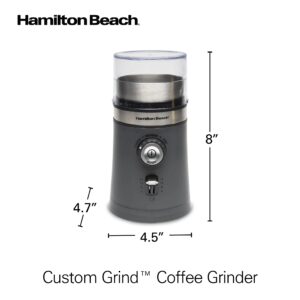 Hamilton Beach Electric Coffee Grinder for Beans, Spices and More, with Multiple Grind Settings for up to 14 Cups, Removable Stainless Steel Chamber, Grey (80396C), 10 oz