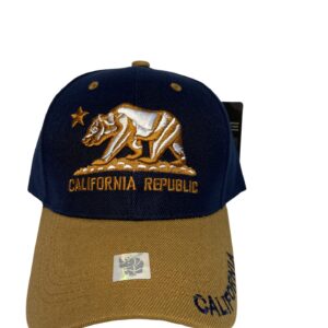 Embroidered Mens Womens Cap HAT Curved Bill Baseball California Republic Bear Gold