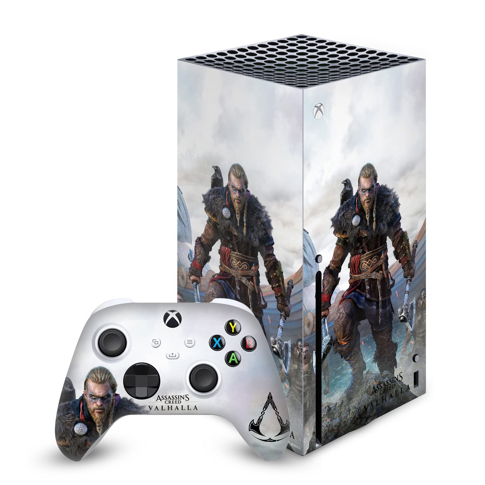 Head Case Designs Officially Licensed Assassin's Creed Male Eivor 2 Valhalla Key Art Vinyl Sticker Gaming Skin Decal Cover Compatible with Xbox Series X Console and Controller Bundle