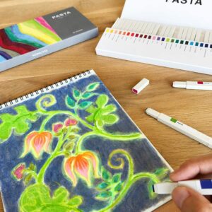 Kokuyo Japan Graphic Marker PASTA 30 Color Set Aqueous For Drawing KE-SP15-30 With Kanji LOVE Sticker, 5.19x0.35x0.43 in