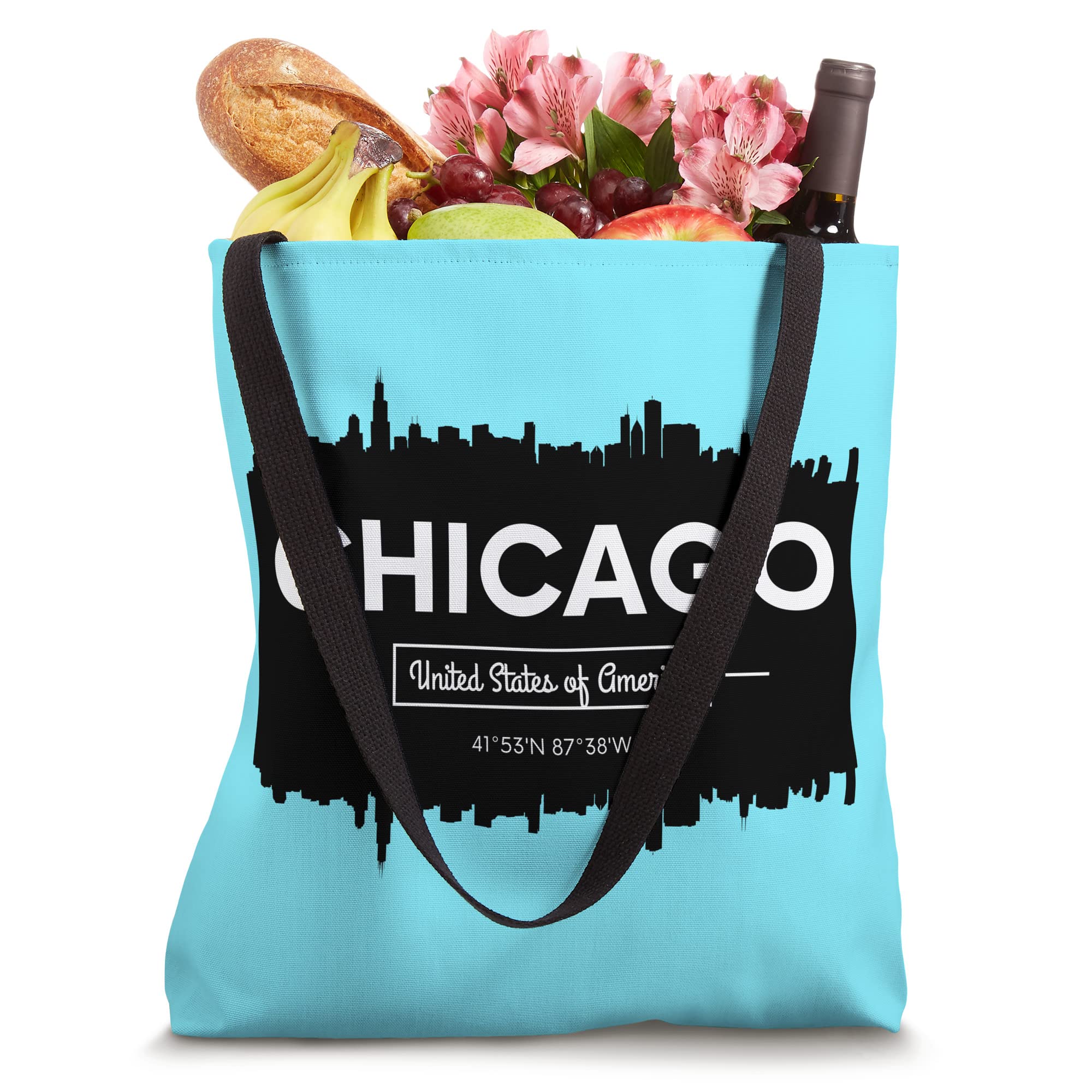 I Love Chicago, Chicago Graphic Design Tees, Chicago City Tote Bag