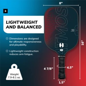 Helium Pro Carbon Fiber Pickleball Paddle Set of 4 - USAPA Certified Pickleball Paddles, High-Spin Texture, Lightweight Honeycomb Core (4 Paddles, 6 Balls, 1 Sports Bag)